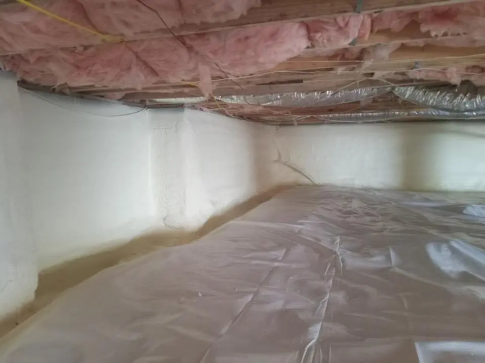 Crawl space encapsulation with closed-cell spray foam for Spray Foam Roofing in Burke