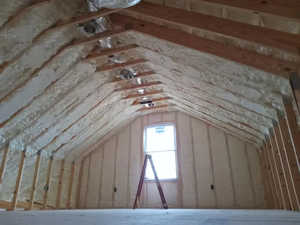 Spray foam roofing application for Crawl Space Insulation project in Burke